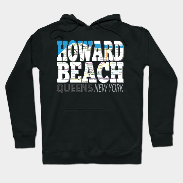 Fun Cool Howard Beach Queens New York with Subway Map Hoodie by Envision Styles